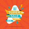 Super sale banner templete design for media promotions and social media promo