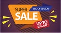 Super Sale Design for business. Discount Banner Promotion Template. Super sale