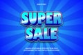 Super sale editable text effect 3d emboss comic style Royalty Free Stock Photo