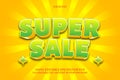 Super sale editable text effect 3 dimension emboss comic style Royalty Free Stock Photo