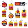 Super sale extra bonus red banners text label