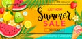 Super sale flyer with gourmet food. Royalty Free Stock Photo