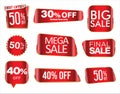 Super sale golden retro badges and labels collection Royalty Free Stock Photo