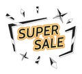 Super sale monochrome marketing banner