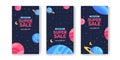 Super sale offer banner promotion story social media post with space planet galaxy for kid toddler student cute kawaii