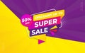 Super sale offer banner template with editable text effect Royalty Free Stock Photo