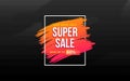 Super sale offer banner template with editable text effect Royalty Free Stock Photo