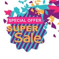 Super sale, paper banner, sale background, big sale,poster sale