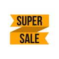 Super sale promotion ribbon banner design vector Royalty Free Stock Photo