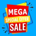 Mega sale. Big Sale banner templte yellow.special offer price Royalty Free Stock Photo