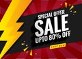 Mega sale. Big Sale banner templte yellow.special offer price Royalty Free Stock Photo