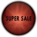 SUPER SALE red button badge. Royalty Free Stock Photo