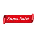 Super Sale red ribbon Royalty Free Stock Photo