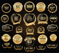 Super sale retro golden badges and labels vector collection Royalty Free Stock Photo