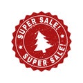 SUPER SALE! Scratched Stamp Seal with Fir-Tree Royalty Free Stock Photo