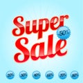 Super Sale sign in red color Royalty Free Stock Photo