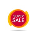 Super sale Sticker. Sale Red Tag Isolated Vector Illustration. Super Sale Offer Price Label, Vector Super Sale Symbol. Royalty Free Stock Photo