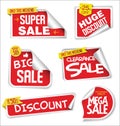 Super sale stickers and tags modern red collection Royalty Free Stock Photo