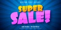 Super sale text, cartoon style editable text effect Royalty Free Stock Photo