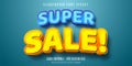 Super sale text, 3d editable font effect Royalty Free Stock Photo