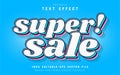 Super sale text effect comic style Royalty Free Stock Photo