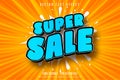 Super sale text, shopping style editable text effect Royalty Free Stock Photo