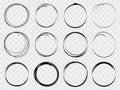 Super set of circles lines sketch hand drawn. Doodle circles for design elements, messages, notes labels. Bubble proet vector Royalty Free Stock Photo