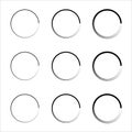 Super set of circles lines. Vector grunge round shapes. Doodle circles for design elements. Royalty Free Stock Photo