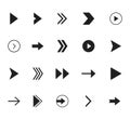 Super set different arrows mark. Flat style vector illustration Royalty Free Stock Photo