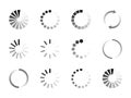 Super set different load icon. Circle website buffer loader or preloader. Download or upload status icon Royalty Free Stock Photo