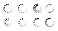 Super set different load icon. Circle website buffer loader or preloader. Download or upload status icon Royalty Free Stock Photo