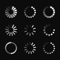 Super set different load icon. Circle website buffer loader or preloader. Download or upload status icon Royalty Free Stock Photo