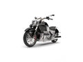 Super silver modern powerful motorcycle