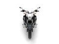 Super silver modern powerful motorcycle - front view Royalty Free Stock Photo