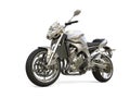 Super silver modern sports bike - beauty shot