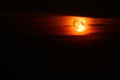 super snow blood moon on silhouette red cloud night sky Royalty Free Stock Photo