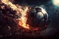 Super Soccer Abstract Wallpaper On Dark Particles Background - Generative AI