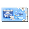 Super Soft Toilet Paper Promotional Banner Vector