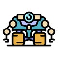 Super space robot icon color outline vector