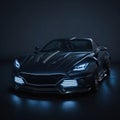 Super sports car with accentuated lines and play of light. Ai generated