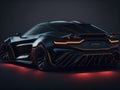 Super sports car with accentuated lines and play of light. Ai generated