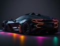 Super sports car with accentuated lines and play of light. Ai generated