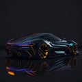 Super sports car with accentuated lines and play of light. Ai generated