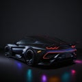 Super sports car with accentuated lines and play of light. Ai generated