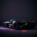 Super sports car with accentuated lines and play of light. Ai generated