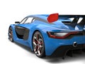 Super sports car - navy blue and black colors scheme with red details Royalty Free Stock Photo