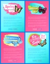 Super Spring Sale 70 Off Stickers on Web Posters Royalty Free Stock Photo