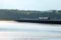 Super Sprinter dmu with train on Arnside Viaduct Royalty Free Stock Photo