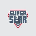 Super Star. Print for t-shirt with original lettering. Superstar logo template Royalty Free Stock Photo