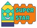 Super star teacher reward sticker, school award